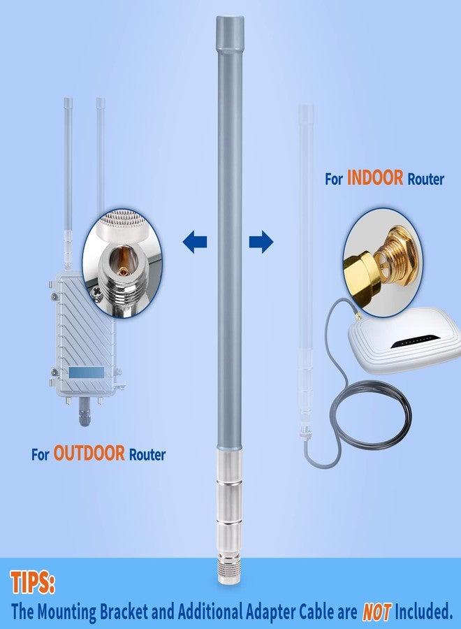BINGFU هوائي واي فاي خارجي من بينغفو، 5 ديسيبل، RP-SMA/SMA ذكر، ثنائي النطاق 2.4 جيجاهرتز و5 جيجاهرتز، عالي الكسب، متعدد الاتجاهات، مناسب لكاميرات المراقبة اللاسلكية IP وأجهزة توجيه الواي فاي وشاشات مراقبة الفيديو - Image 2
